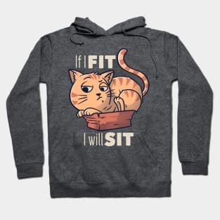 If I Fit I Will Sit Funny Cat Gift Hoodie